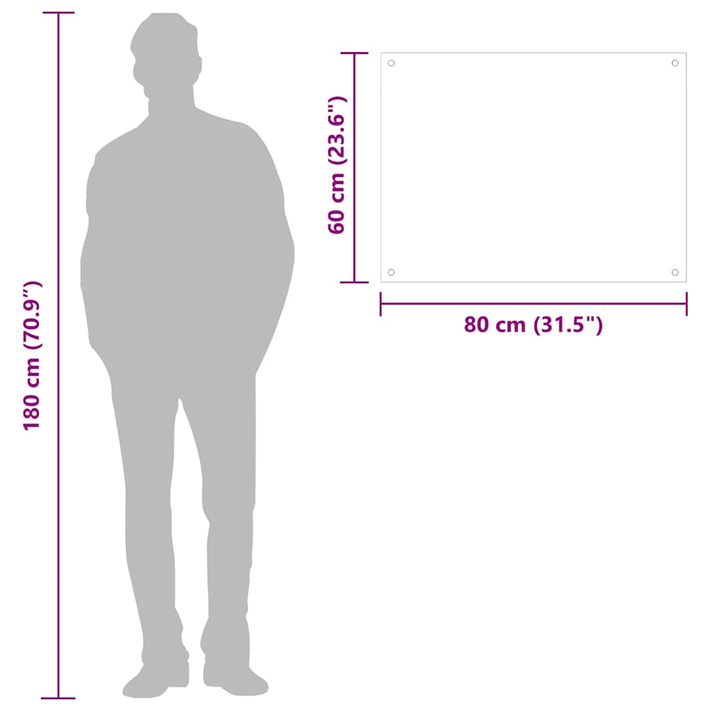 Kuchyňský panel bílý 80 x 60 cm tvrzené sklo