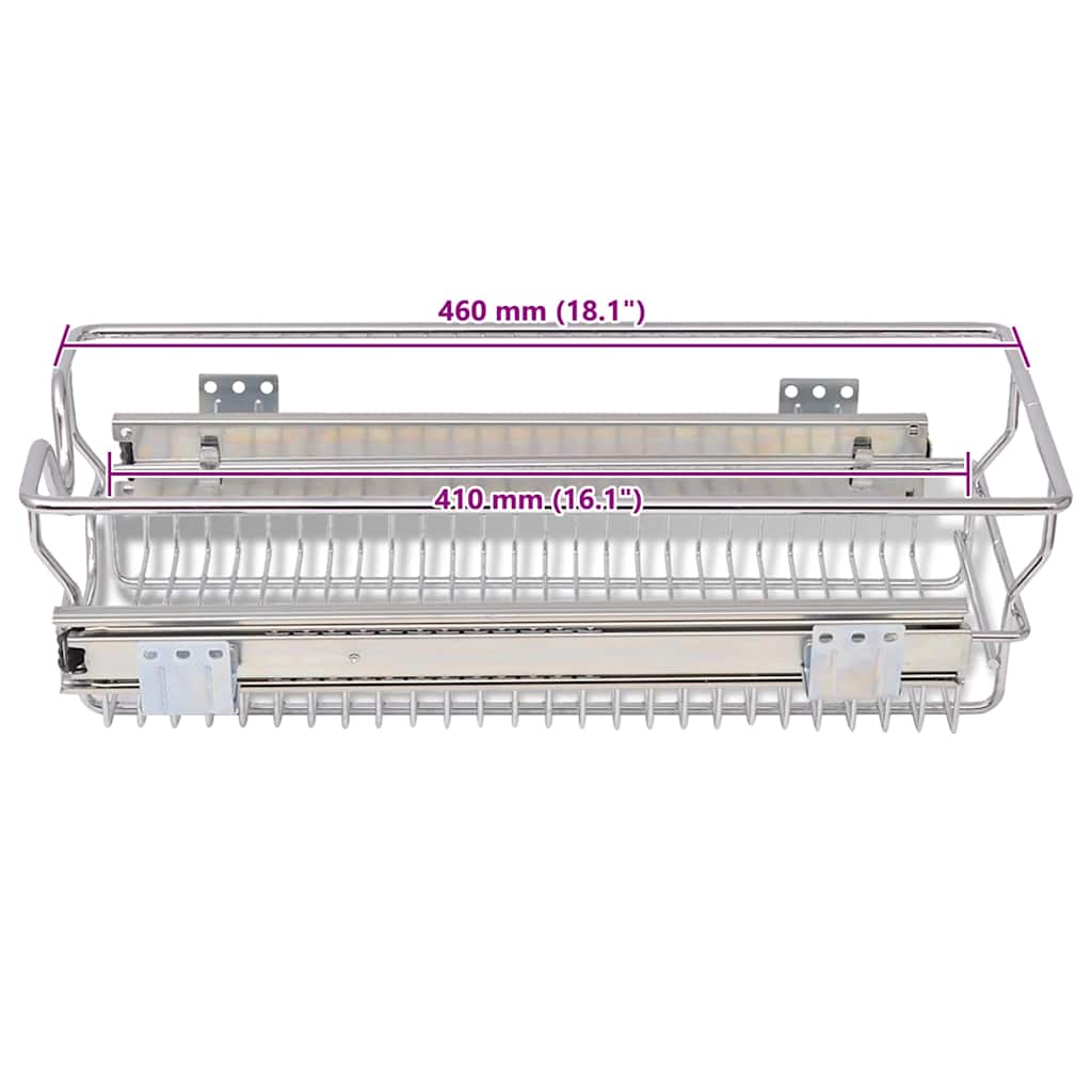 Vysouvací drátěné košíky 2 ks stříbrné 300 mm