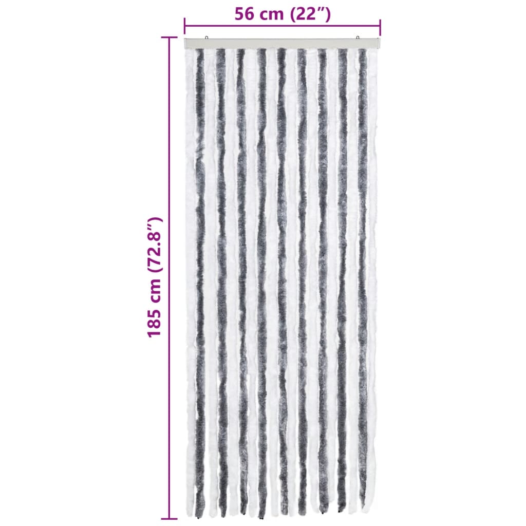 Závěs proti hmyzu šedý a bílý 56 x 185 cm Chenille