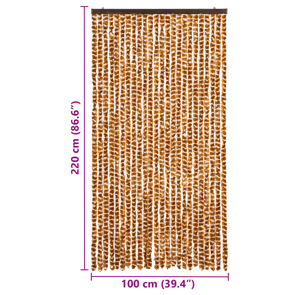 Závěs proti hmyzu okrovo-bílý 100 x 220 cm Chenille