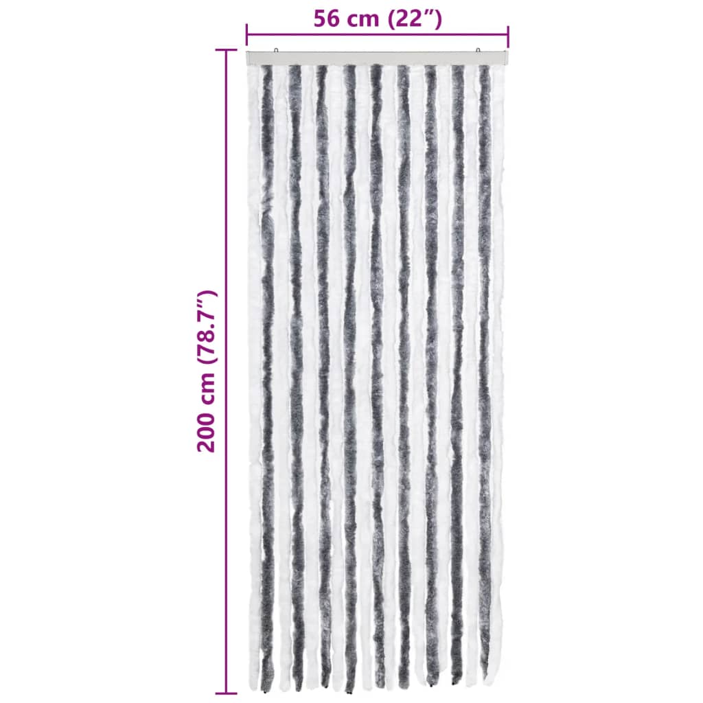 Závěs proti hmyzu šedobílý 56 x 200 cm Chenille