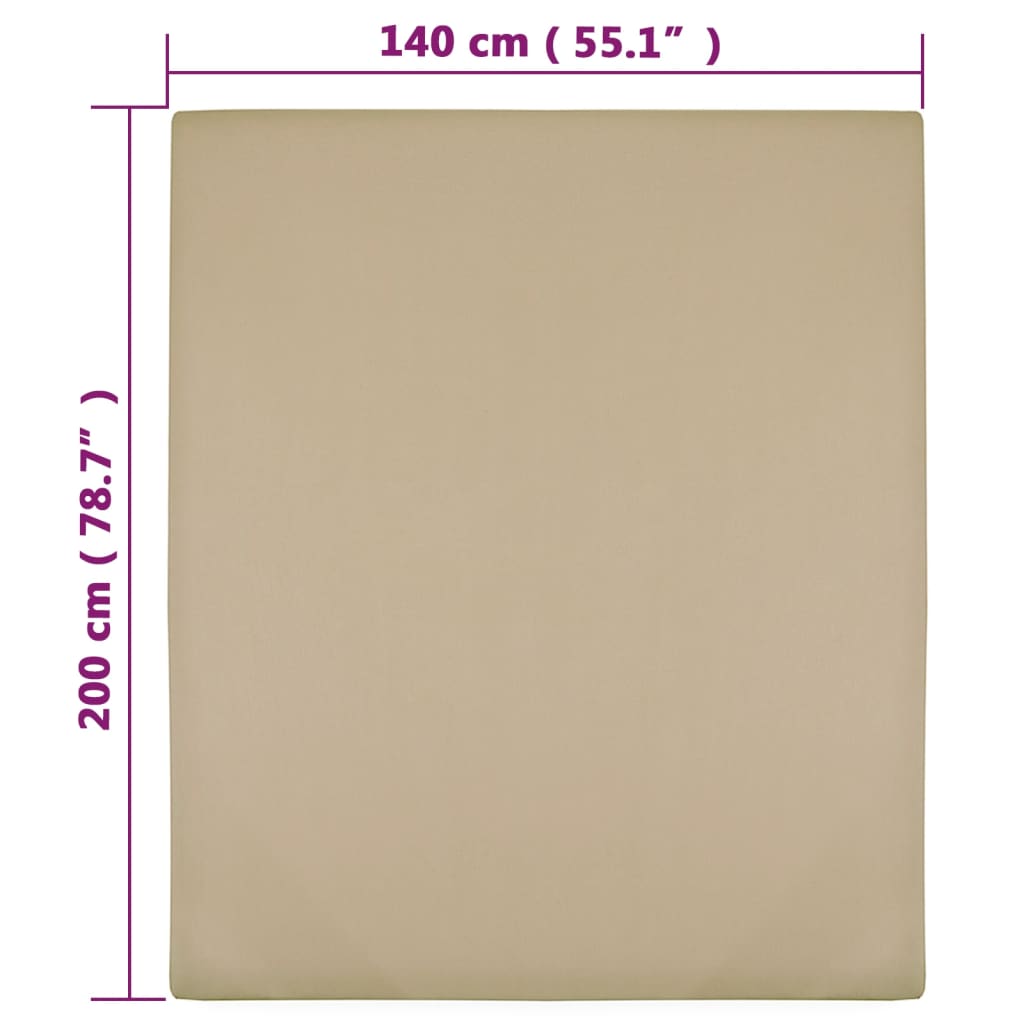 Jersey prostěradla 2 ks taupe 140x200 cm bavlna