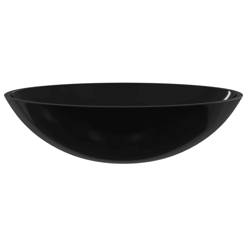 Umyvadlo sklo 50 x 37 x 14 cm černé