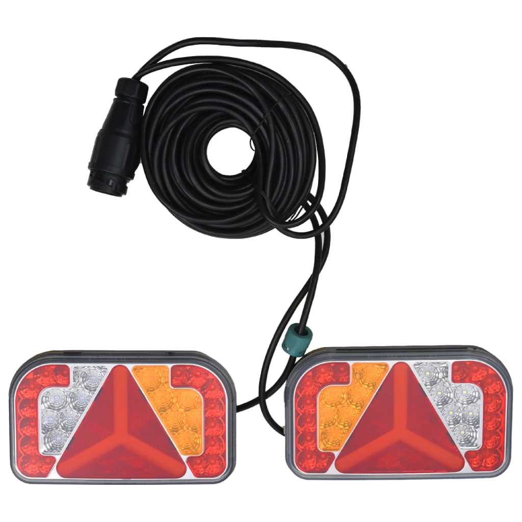 Světla na přívěs 2 ks červená 24 x 5 x 14,5 cm 12V LED žárovky