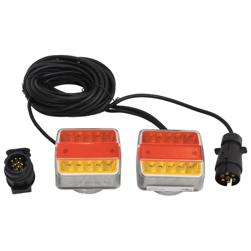 Světla na přívěs 2 ks červená 10,5x7,5x10 cm 12V LED žárovky