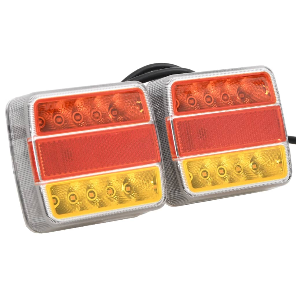 Světla na přívěs 2 ks červená 10,5x7,5x10 cm 12V LED žárovky