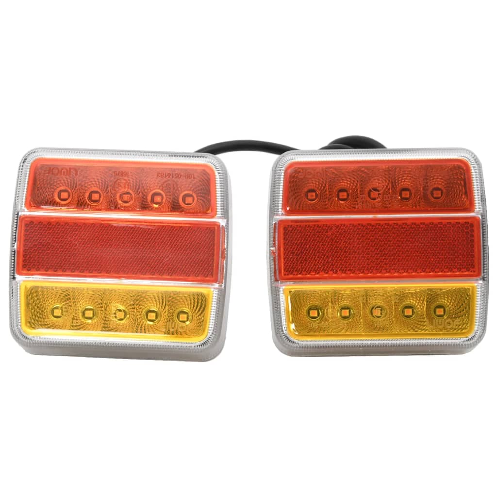 Světla na přívěs 2 ks červená 10,5x7,5x10 cm 12V LED žárovky