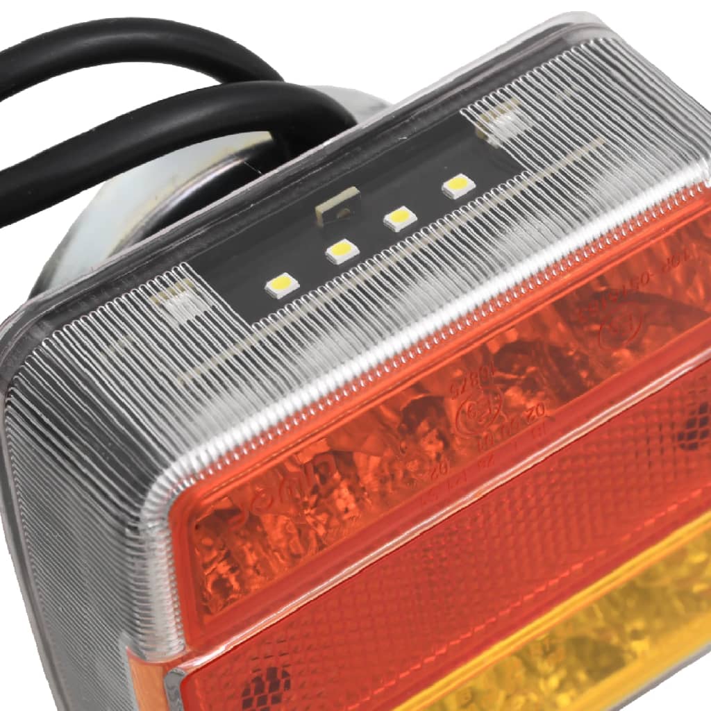 Světla na přívěs 2 ks červená 10,5x7,5x10 cm 12V LED žárovky