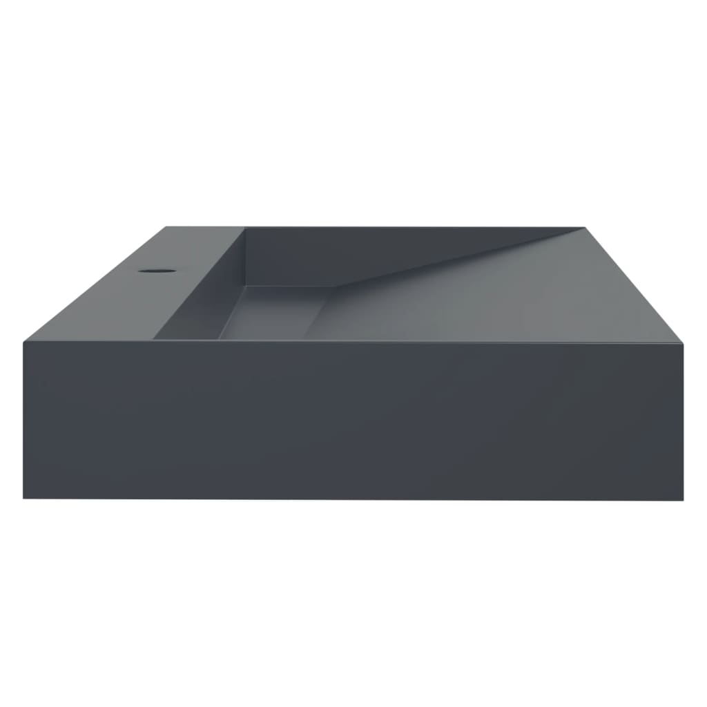 Umyvadlo 120x46x11 cm minerální/mramorový kompozit antracitové