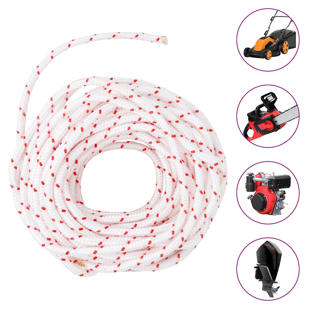 Startovací šňůra bílo-červená Ø 6 mm 10 m nylon
