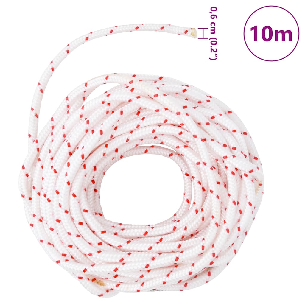 Startovací šňůra bílo-červená Ø 6 mm 10 m nylon