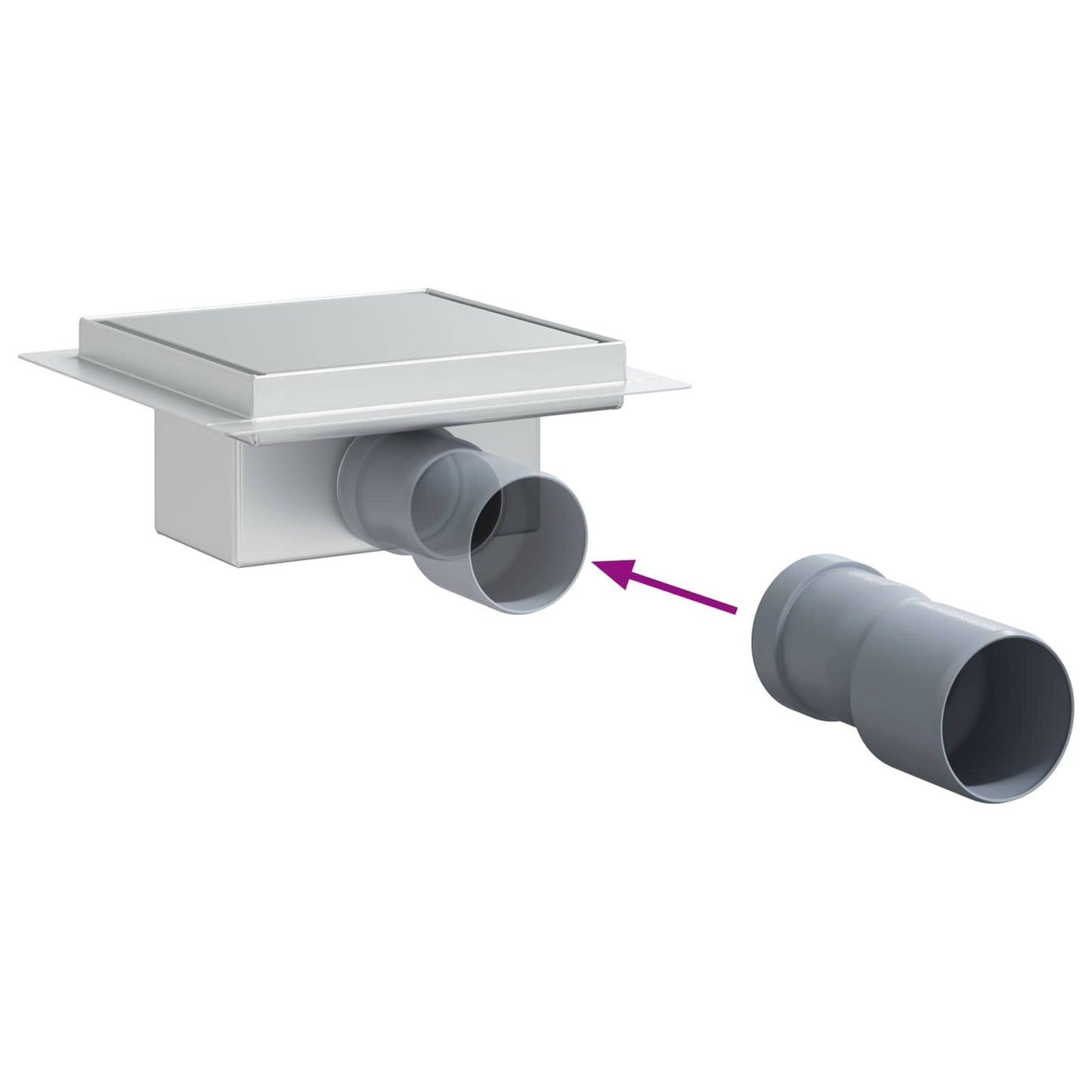 2 v 1 sprchový odtok Stříbrná 15 x 15 cm Nerezová ocel 304