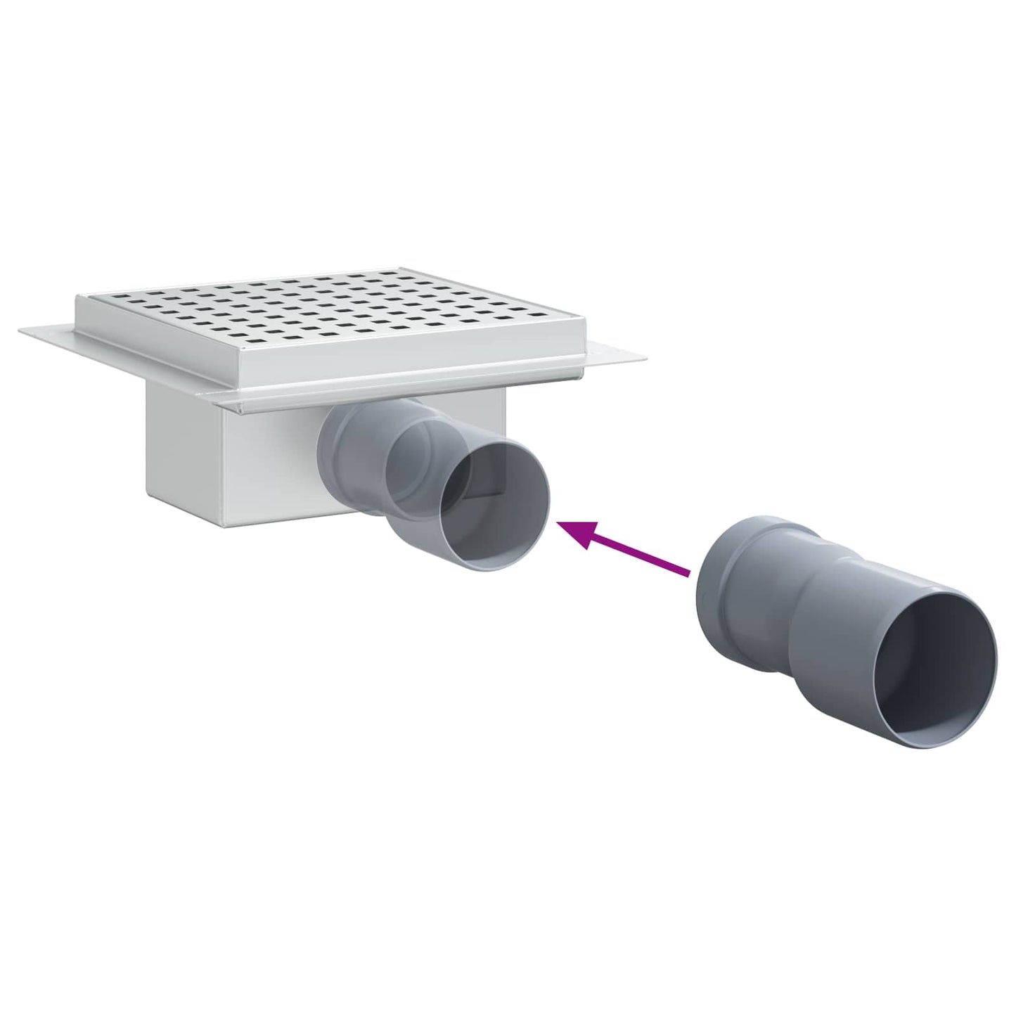 2 v 1 sprchový odtok Stříbrná 15 x 15 cm Nerezová ocel 304