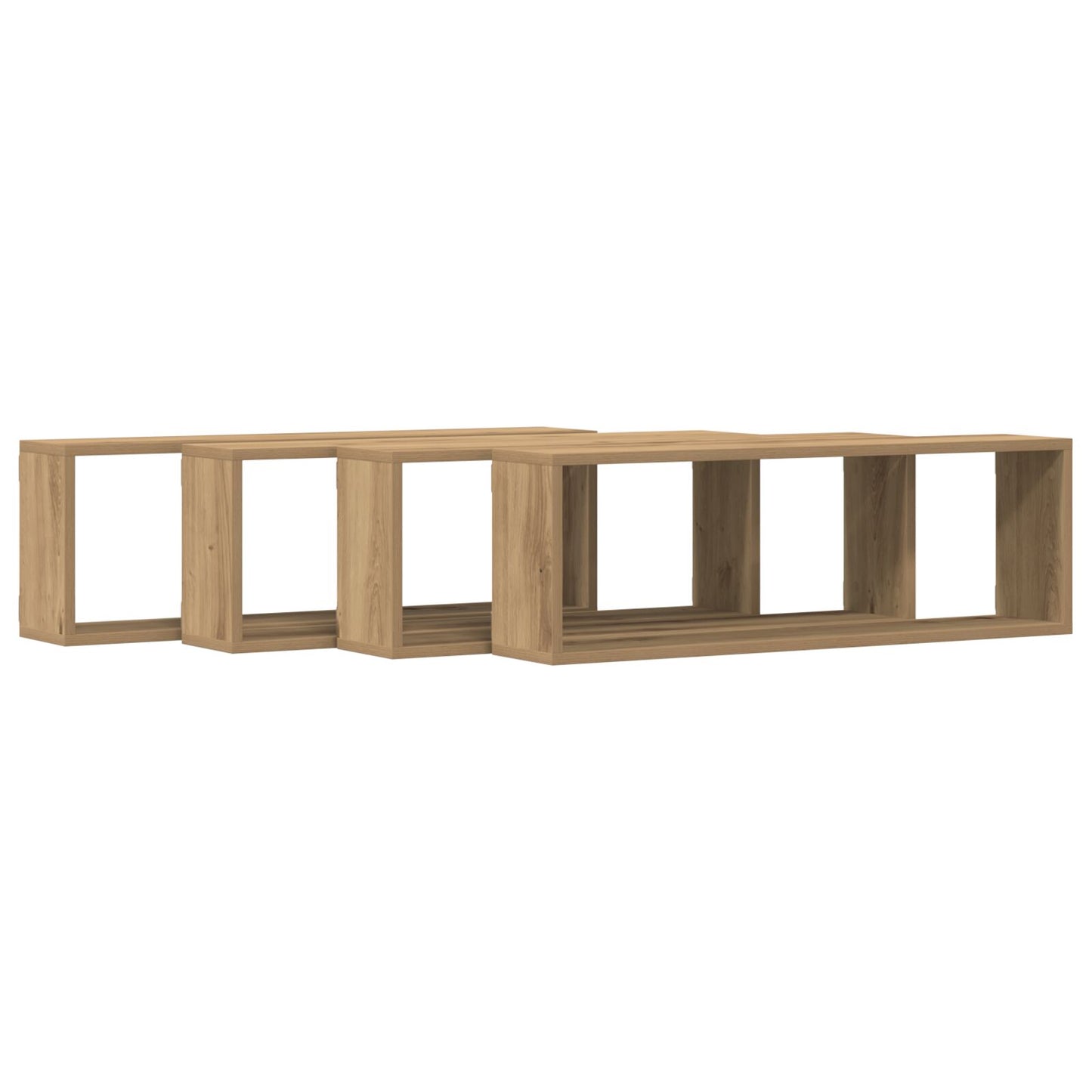 Nástěnné police 4 ks Řemeslný dub 80x15x26 cm Kompozitní dřevo