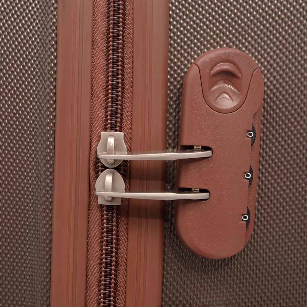 Čtyřdílná sada skořepinových kufrů na kolečkách, kávová