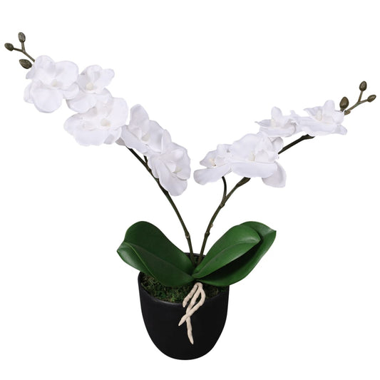 Umělá rostlina orchidej s květináčem 30 cm bílá