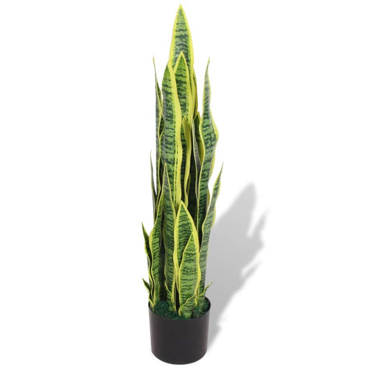 Umělá rostlina sansevieria s květináčem 90 cm zelená
