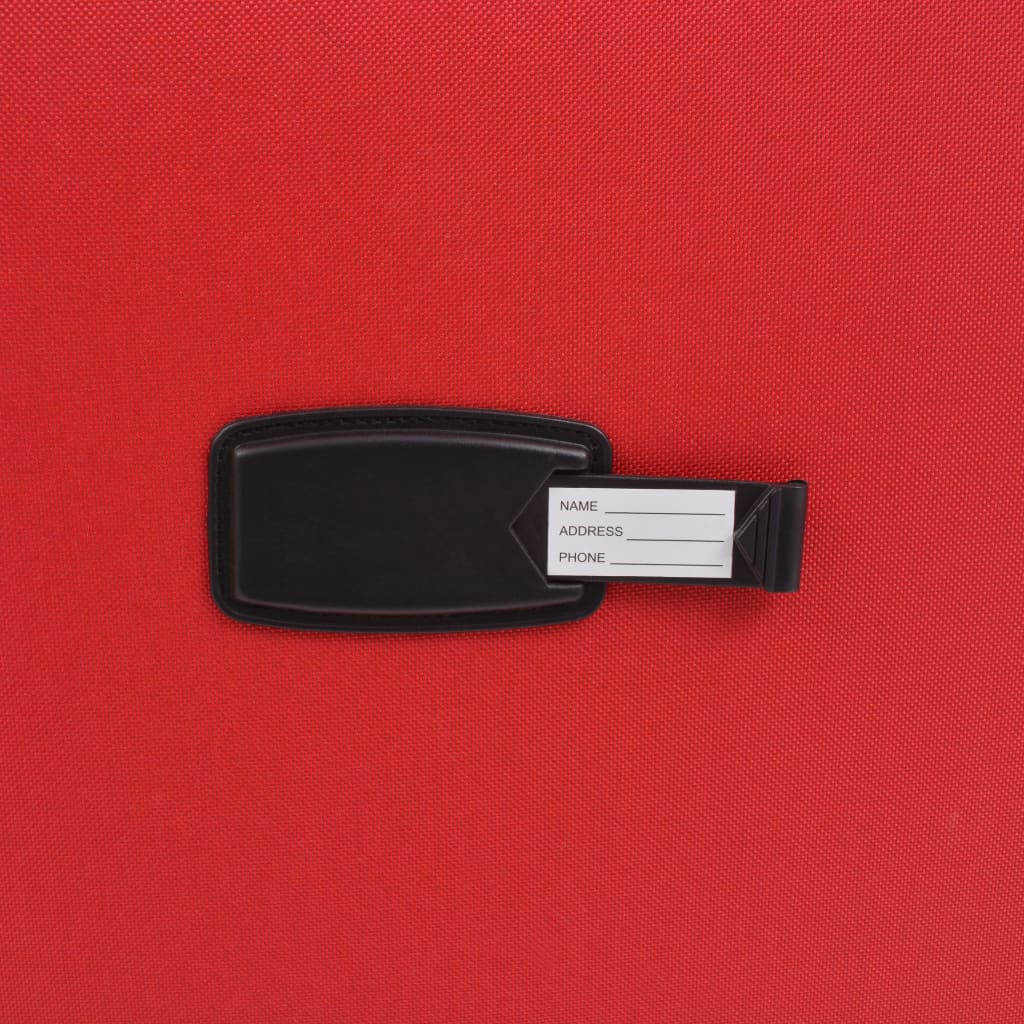 3dílná souprava měkkých kufrů na kolečkách, červená