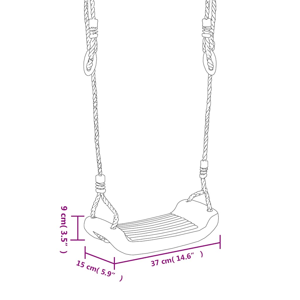 Houpačkové sedáky s lany 2 ks modré 37 x 15 cm polyethylen