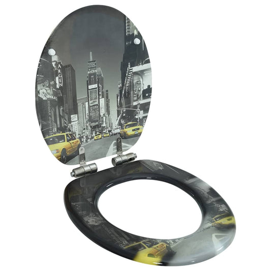 WC sedátko s funkcí pomalého sklápění MDF motiv New Yorku