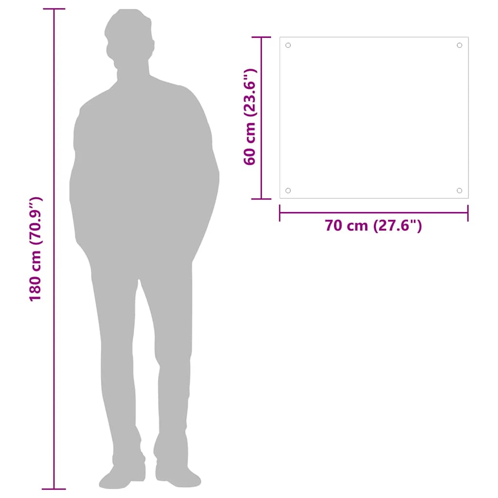 Kuchyňský panel bílý 70 x 60 cm tvrzené sklo