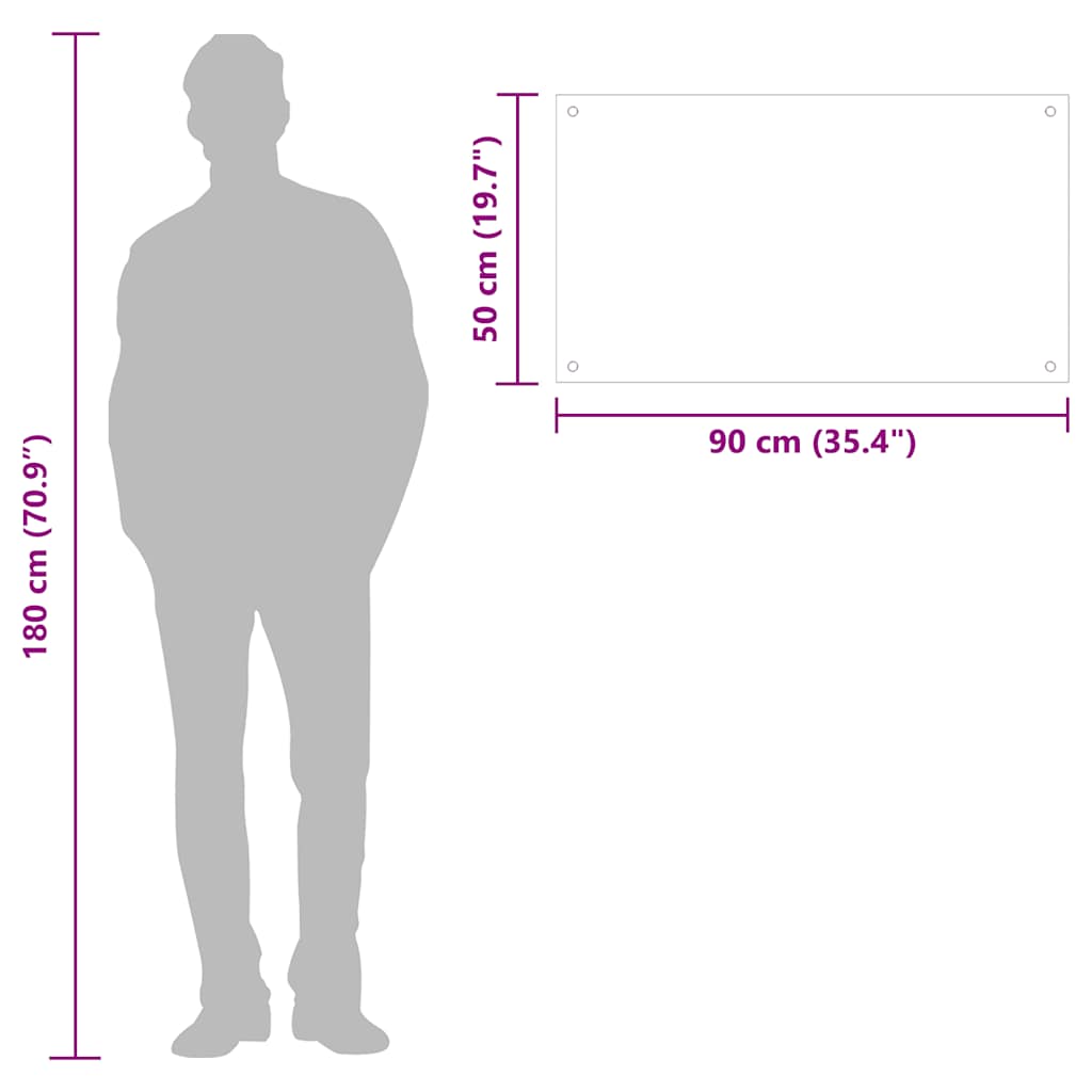 Kuchyňský panel bílý 90 x 50 cm tvrzené sklo