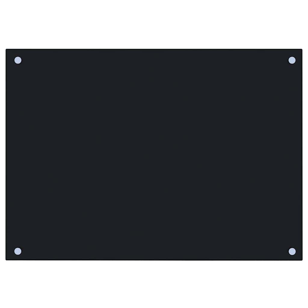 Kuchyňský panel černý 70 x 50 cm tvrzené sklo