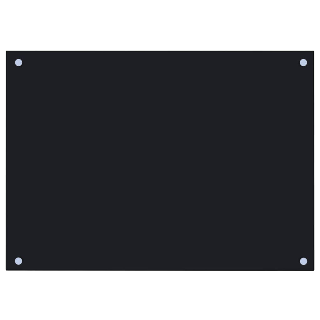 Kuchyňský panel černý 70 x 50 cm tvrzené sklo