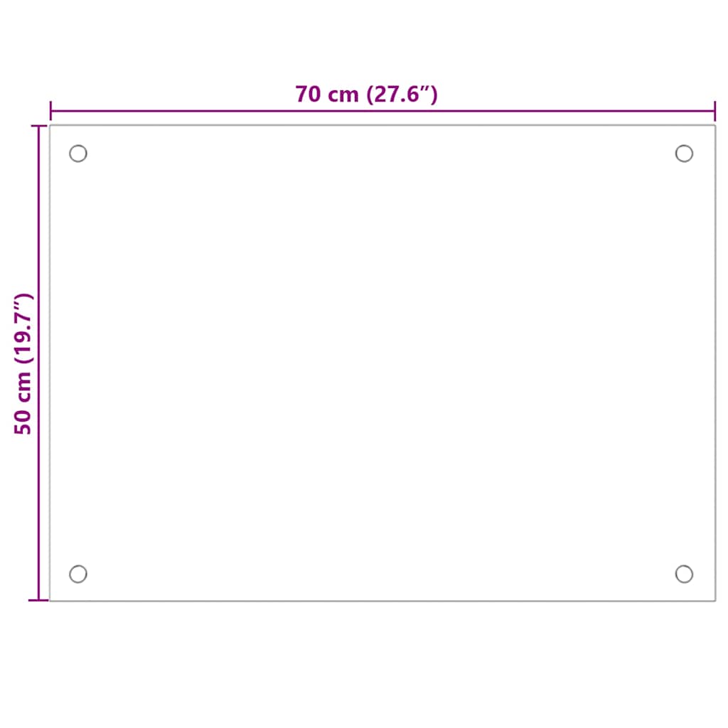 Kuchyňský panel černý 70 x 50 cm tvrzené sklo