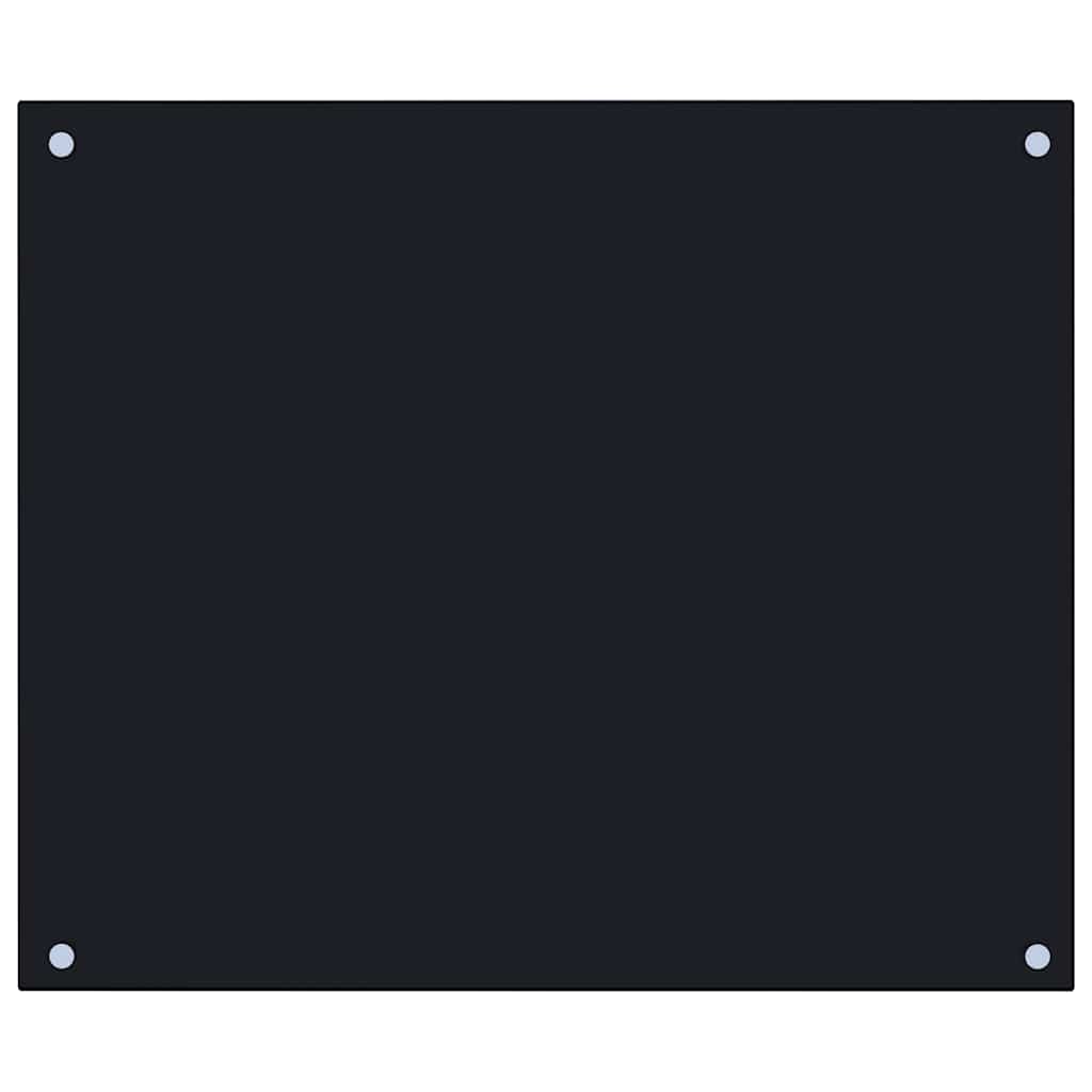 Kuchyňský panel černý 70 x 60 cm tvrzené sklo