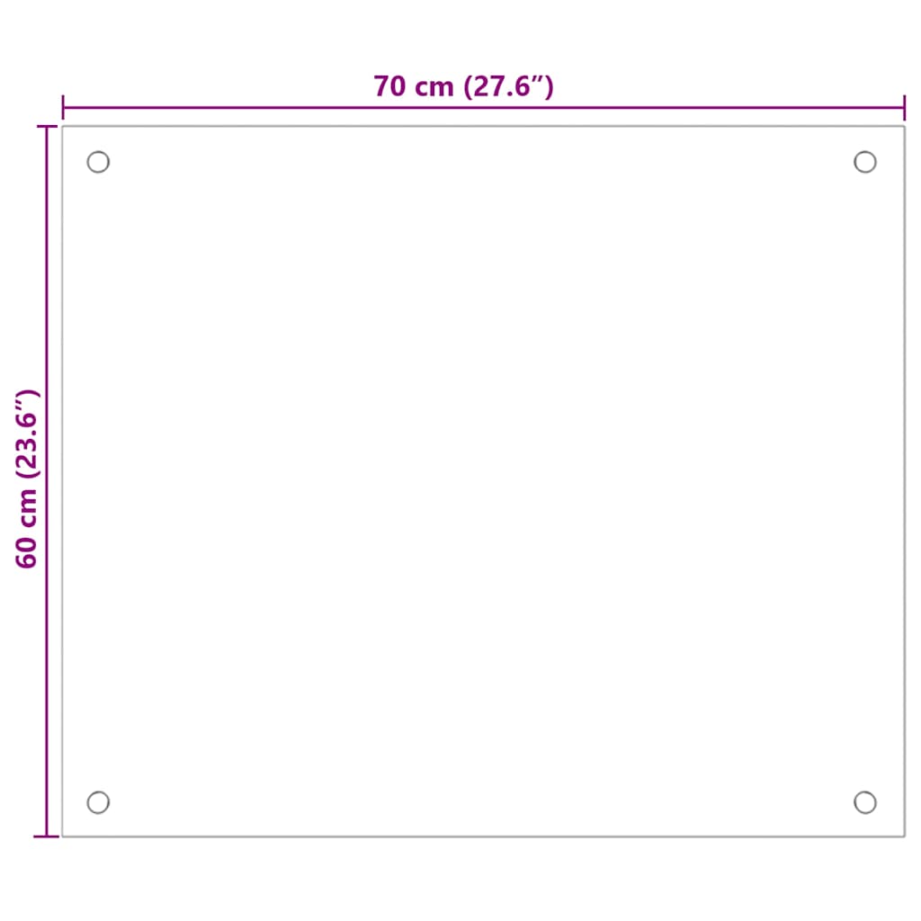 Kuchyňský panel černý 70 x 60 cm tvrzené sklo