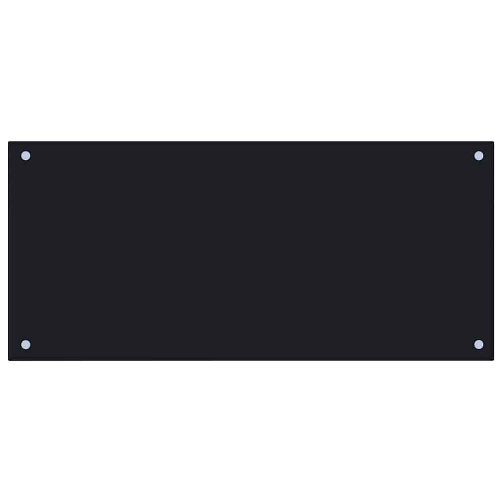 Kuchyňský panel černý 90 x 40 cm tvrzené sklo