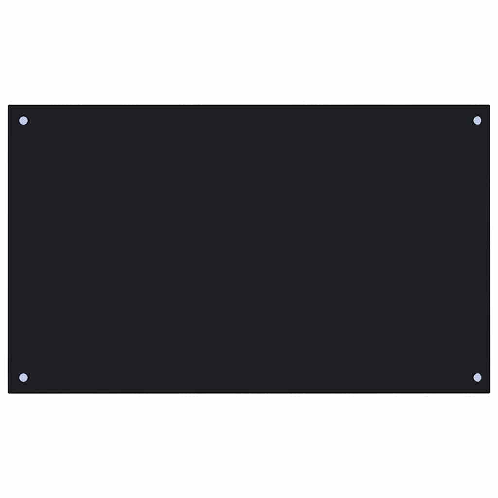 Kuchyňský panel černý 100 x 60 cm tvrzené sklo