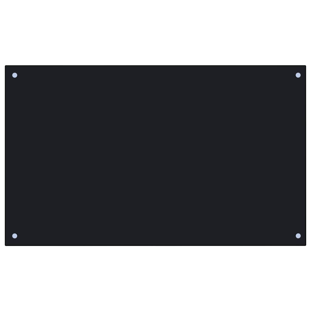 Kuchyňský panel černý 100 x 60 cm tvrzené sklo