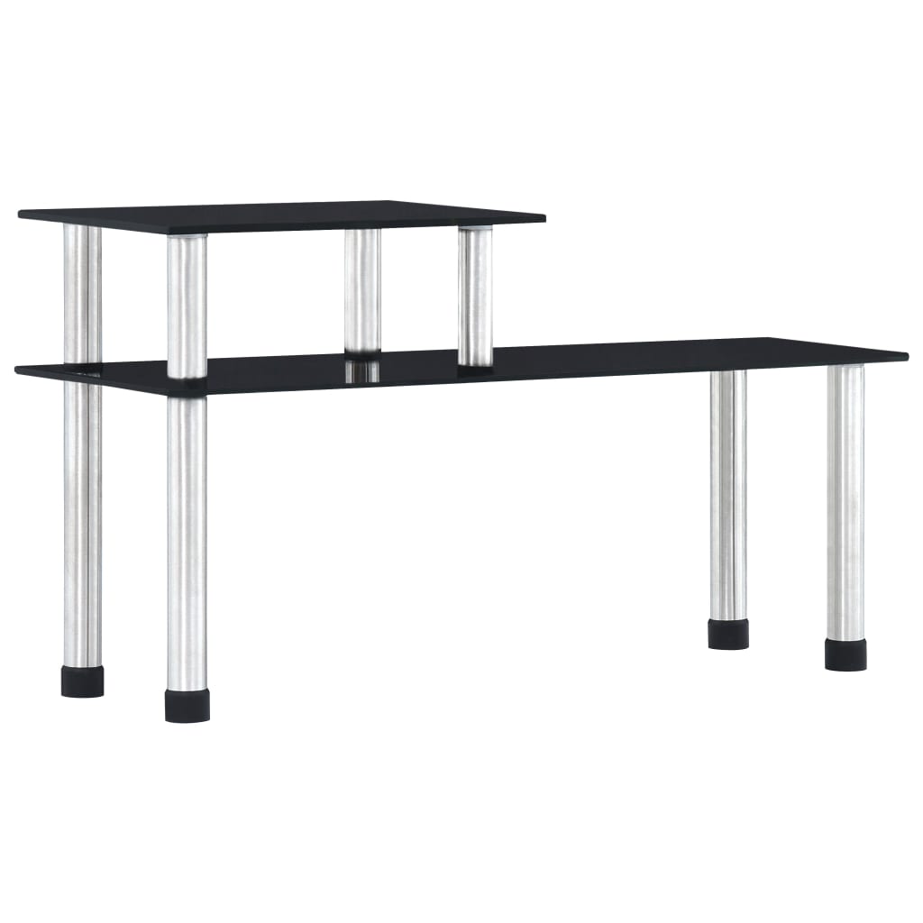 Kuchyňská police černá 45 x 16 x 26 cm tvrzené sklo