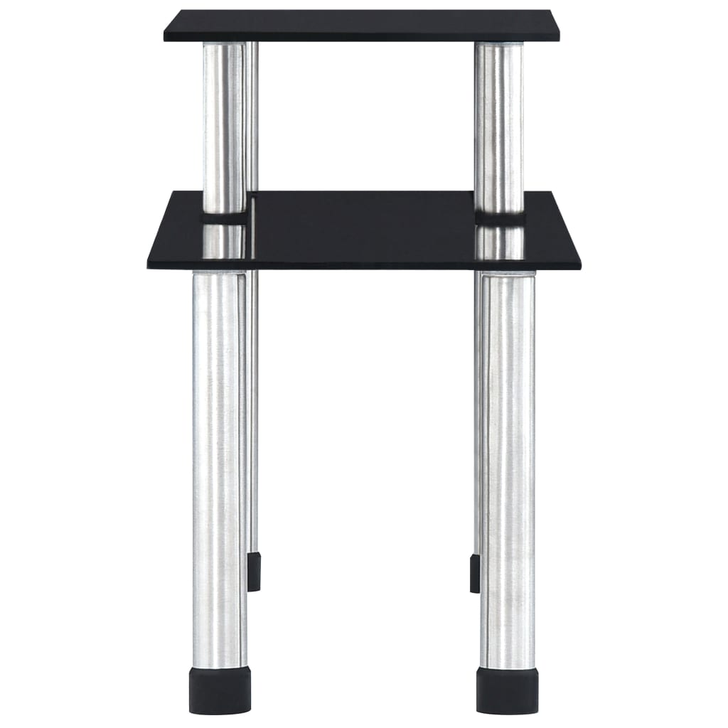 Kuchyňská police černá 45 x 16 x 26 cm tvrzené sklo