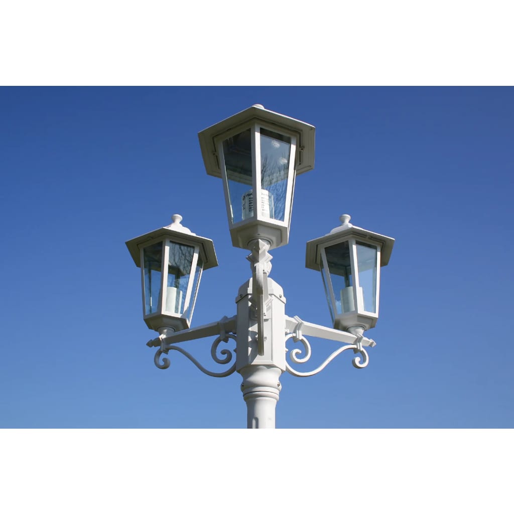 Zahradní lampa Kingston, kandelábr se 3 rameny 215 cm, bílý