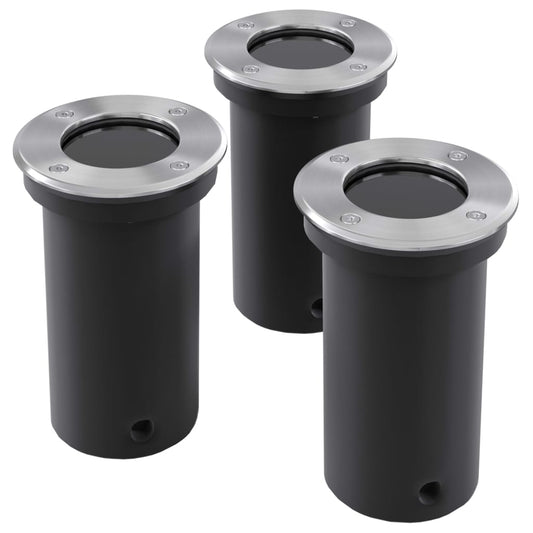 Zápustná zemní zahradní svítidla 3x kulatá