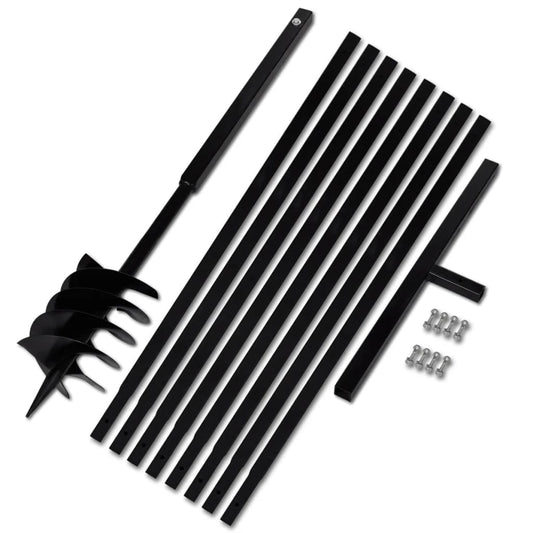 Zemní vrták s rukojetí 180 mm, s nástavci 9 m, ocel