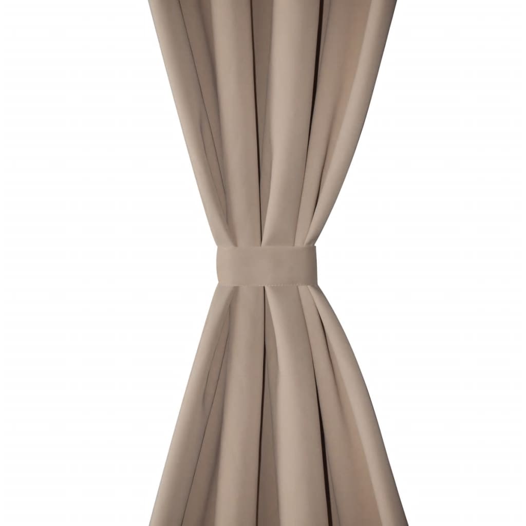 2 ks krémové zatemňovací závěsy s kovovými kroužky 135 x 245 cm