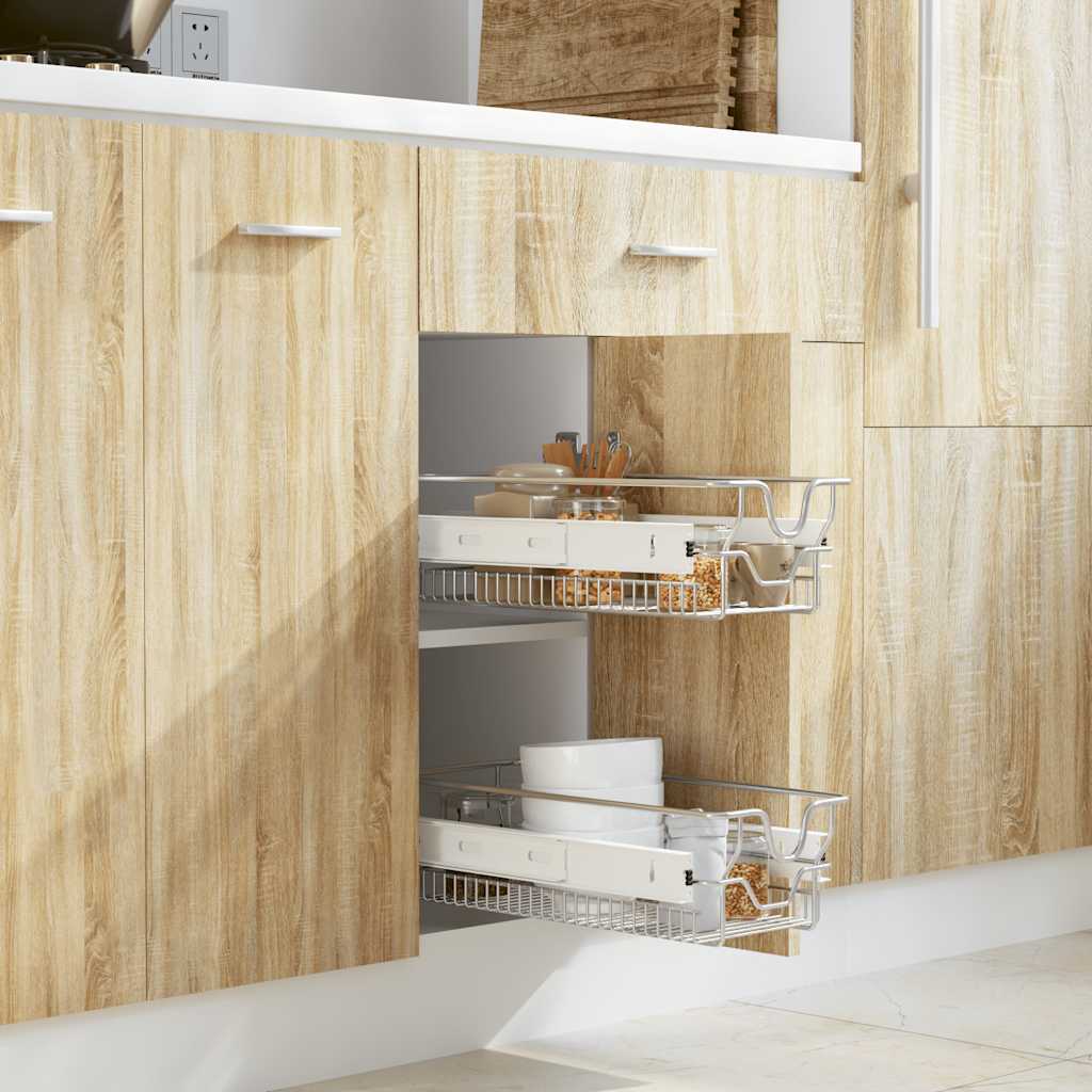 Vysouvací drátěné košíky 2 ks stříbrné 300 mm