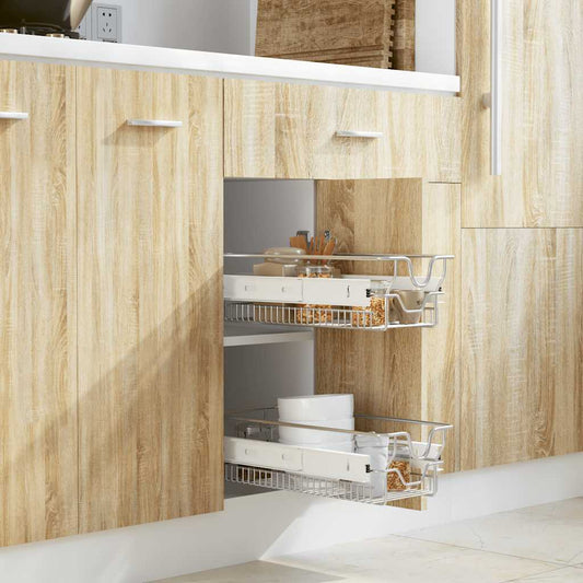 Vysouvací drátěné košíky 2 ks stříbrné 300 mm