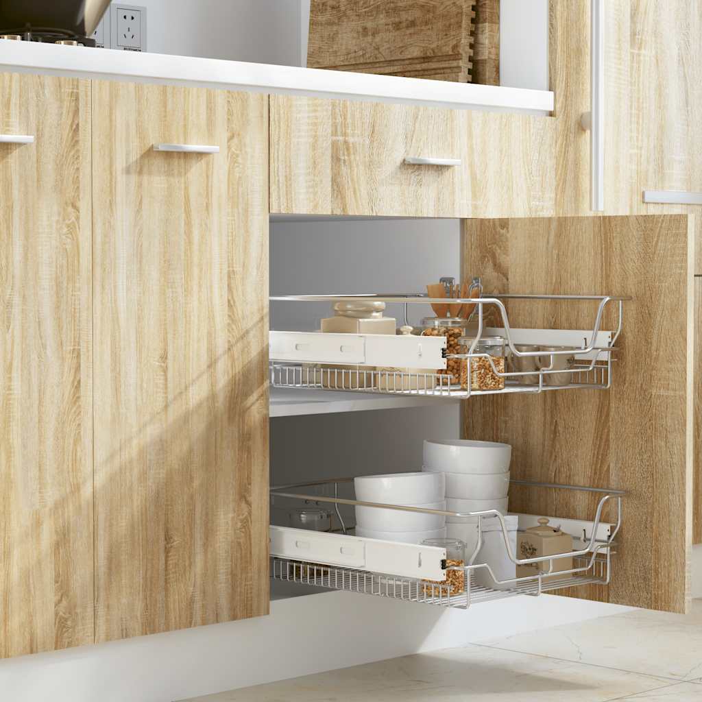 Vysouvací drátěné košíky 2 ks stříbrné 500 mm