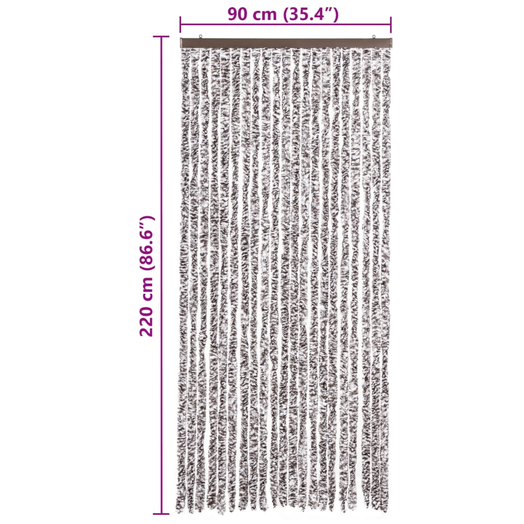 Závěs proti hmyzu hnědý a béžový 90 x 220 cm Chenille