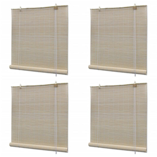 Zatemňovací rolety z přírodního bambusu 4 ks 120 x 160 cm
