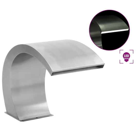 Bazénová fontána s LED osvětlením nerezová ocel 30 x 60 x 45 cm