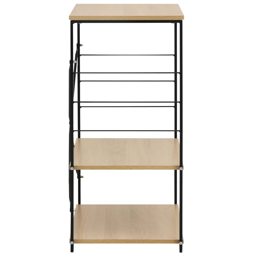 Skříňka na mikrovlnku černá a dub 60 x 39,6 x 79,5 cm kompozit