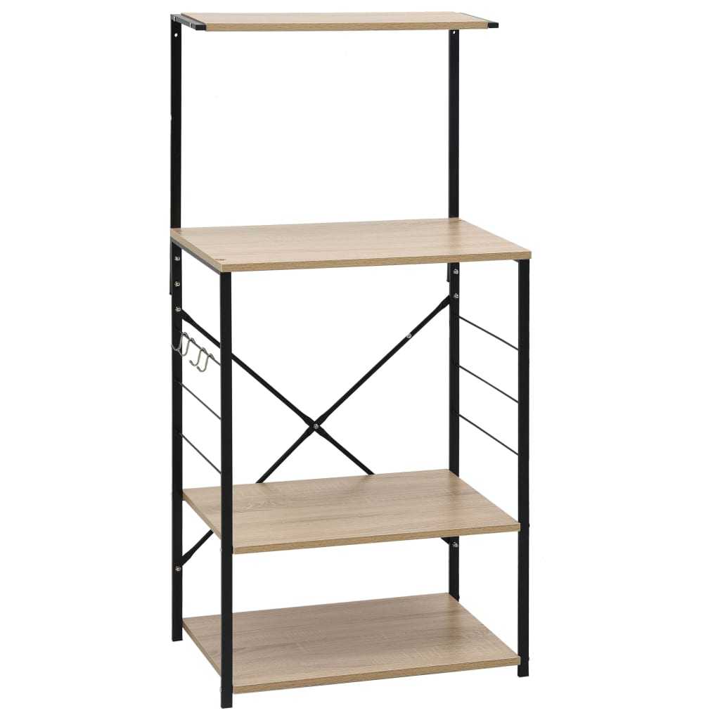 Skříňka na mikrovlnku černá a dub 60 x 39,6 x 123 cm kompozit