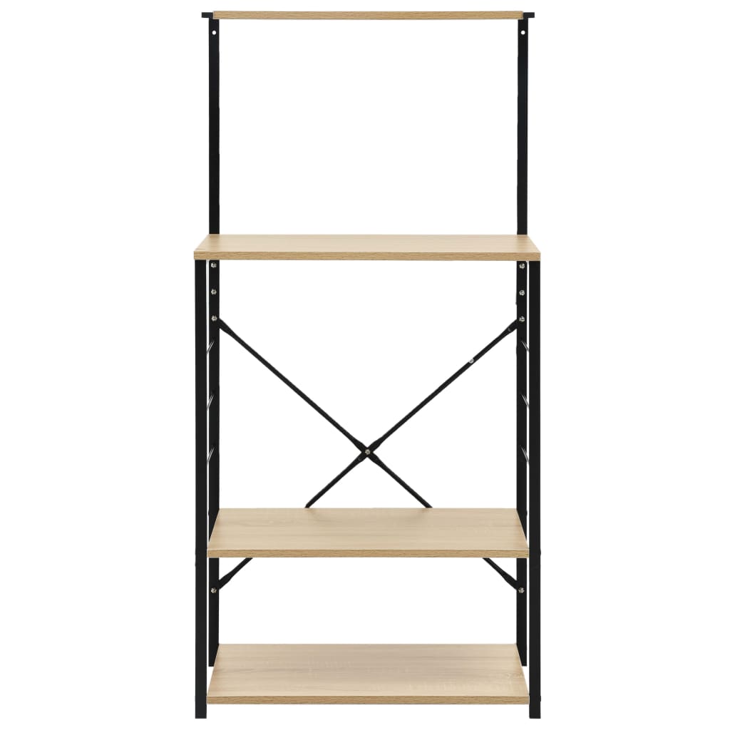 Skříňka na mikrovlnku černá a dub 60 x 39,6 x 123 cm kompozit