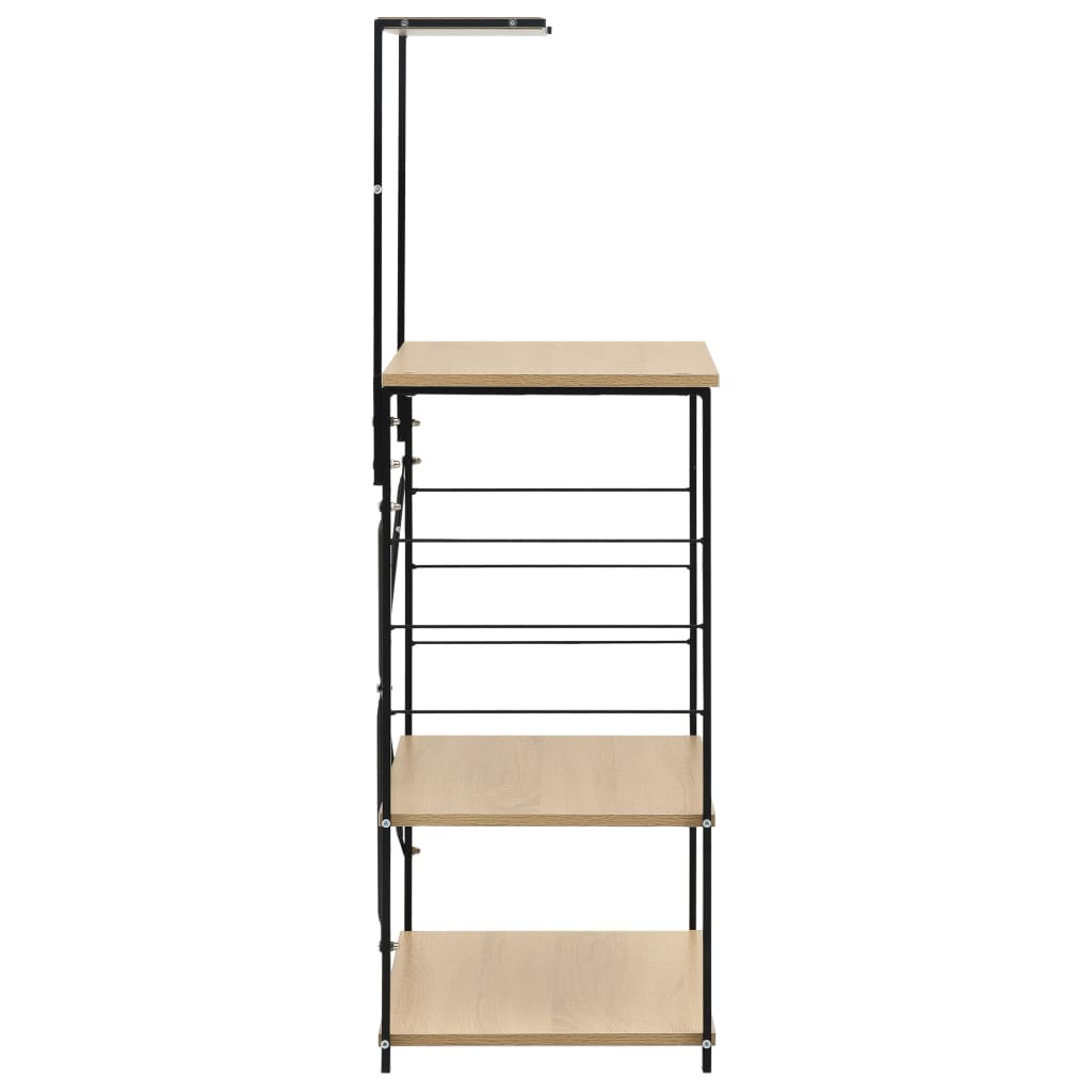 Skříňka na mikrovlnku černá a dub 60 x 39,6 x 123 cm kompozit